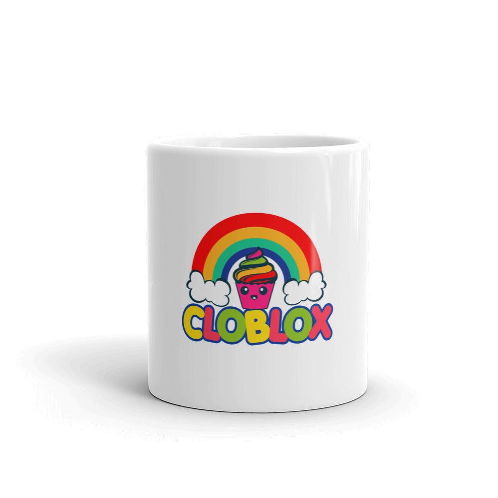 Cloblox White glossy mug